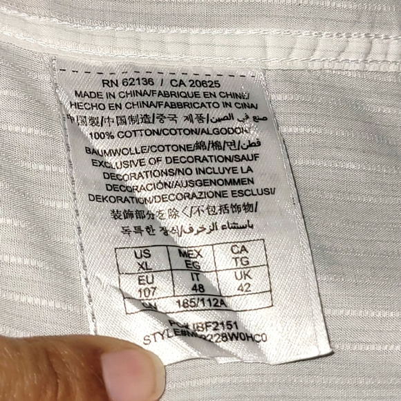 XL GUESS 100% Cotton Dress Shirt with Mint Green Stripes and Textured Fabric - Picture 8 of 11